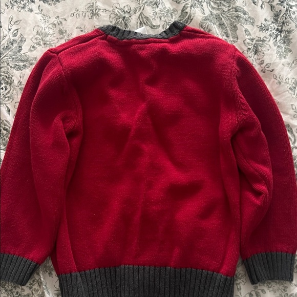 Gymboree Red Sweater with Gray Trim - Picture 6 of 6